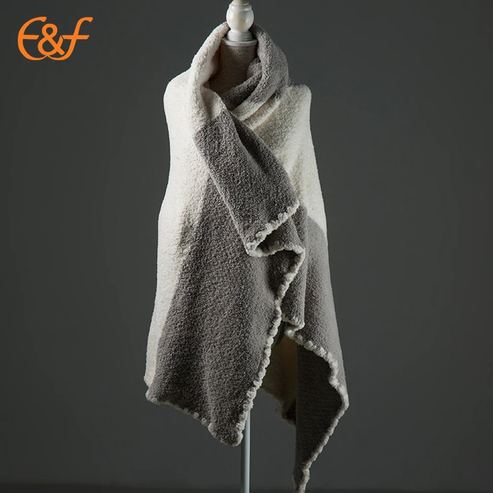 100% polyester all weather sensory knitted throw blanket
