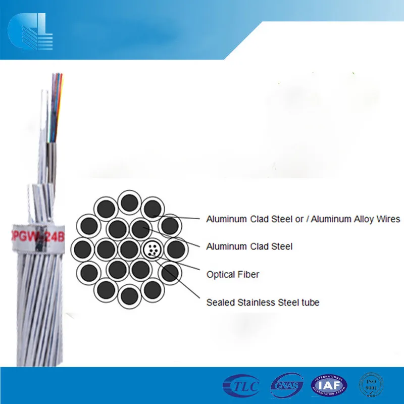 Стальной Барабан OPGW 48 Сердцевины Оптического Волокна Кабеля