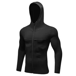 OEM Hot Selling Athletic Wear Clothing Men Blank Hoodies Outdoor  Men Hooded  Sport Running Coat Jacket