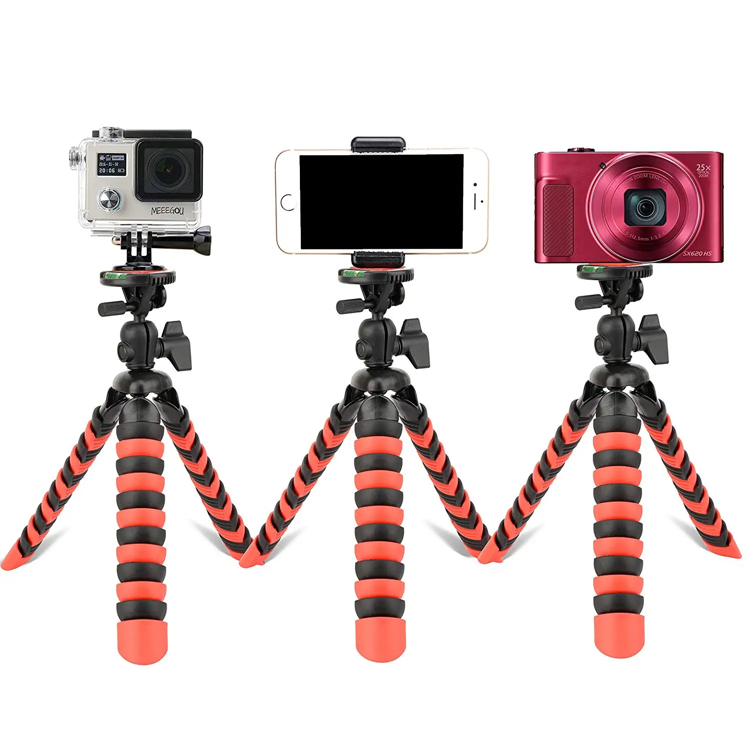 Flexible Mini Tripod with Iphone and Smartphone Holder - A Light Camera Stand for DSLR, SLR - Free Gopro Mount