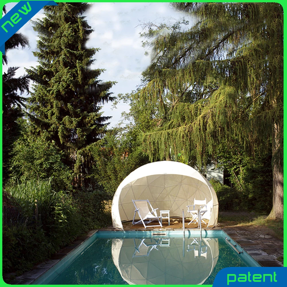 
transparent children girls round garden cubby tent with windows and roll up door 