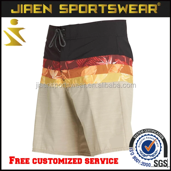 2017 The Newest Design Men board shorts customized 4 way stretch anti-UV golden boardshorts Surf sportswear factory direct sale