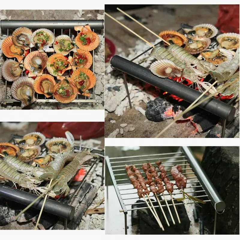 folding Portable Lightweight Small Barbecue Grill for Outdoor Grilling Cooking Camping Hiking Picnics  Backpacking