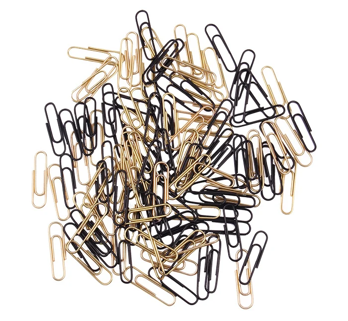 Licheng LP426 Black Paper Clips, Office Vinyl Coated Paper Clip Metal Bookmark