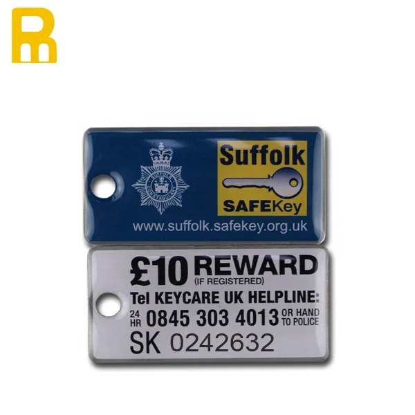 QR Code ID Number Key Fobs Barcode Key Chain Custom Logo Rfid Key Tag Keychain key holder