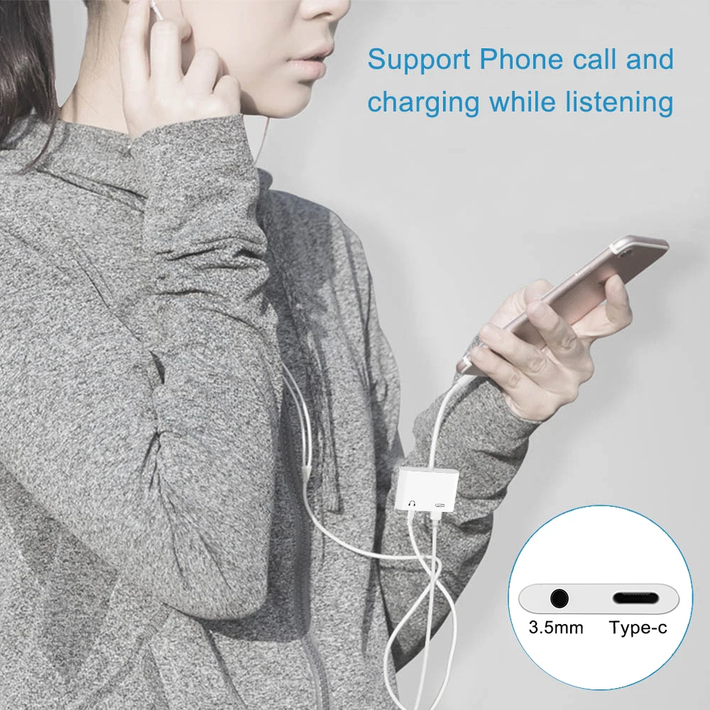 USB-C Digital Audio Adapte USB Type C Headphone Jack Converter PD fast charger Adaptor for Samsung