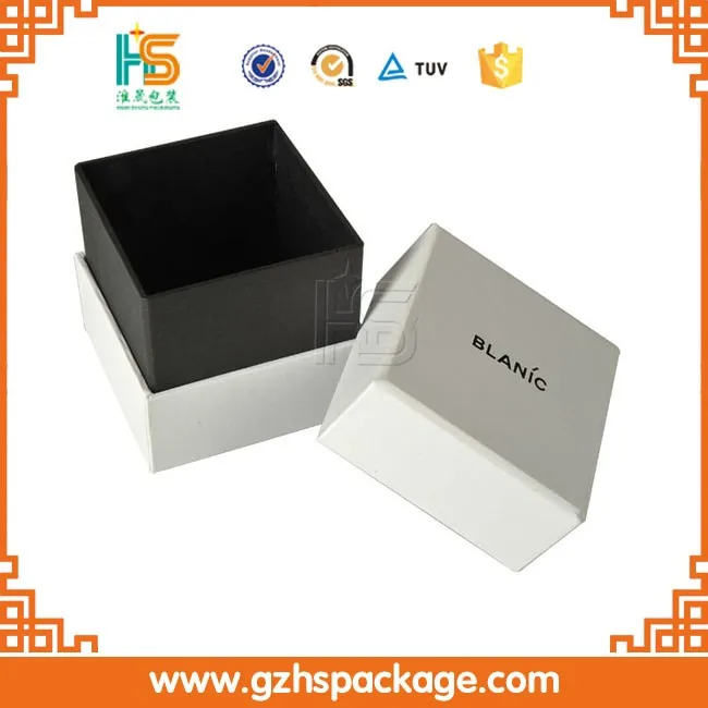 Huaisheng Printing Luxury Black White Watch Box, Custom Cardboard Watch Packaging Gift Box C2S Art Paper +1200gsm Grey Board HS