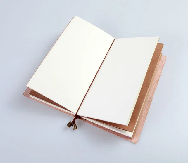 Natural color veg tanned genuine leather notebook with 3 booklets, portable commercial journal for business factory price