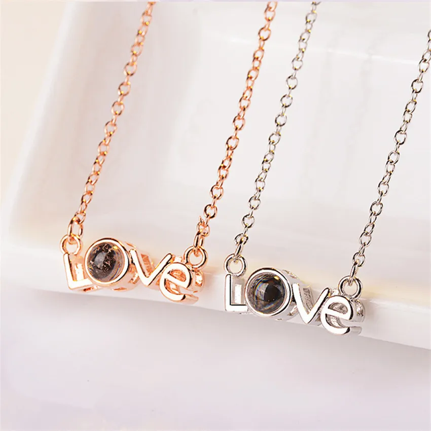 Проекция Love Initial I Love You ожерелье 100 язык для мамы