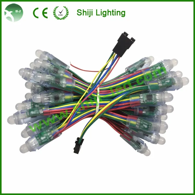 Factory Wholesale 12mm LED Pixel Light ws2811 Full Color DC5V 0.3W 5v pixel 8mm led lights christmas lights