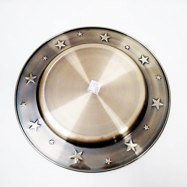 Serving tray Stainless steel charger plate/dish for dinner food