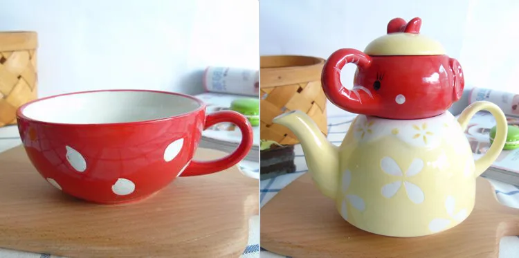 Animal themed ceramic teapot and cup set wholesale cheap price ceramic elephant teapot set