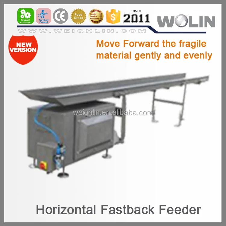 Long Horizontal Fastback Motion Conveyor Stainless Steel for Easy Fragile Material Packing Project System Line