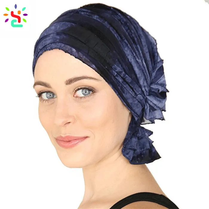 Womens chemo turban custom printed turban hat medical care beanie slouch cancer hats for chemo