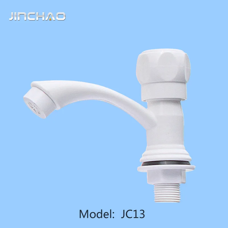 white color deck mounted POM plastic basin faucet