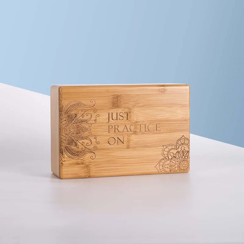 BSCI factory wholesale custom print organic bamboo yoga block wood eco friendly
