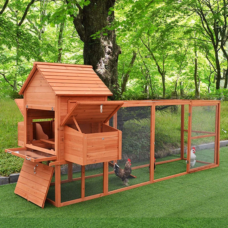 Wooden Large Hen Coop Cat House Pigeon cage With Outdoor Run