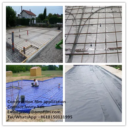 4m x 50m 200um medium impact black polyethylene builders film for construction builders plastic manufacturer