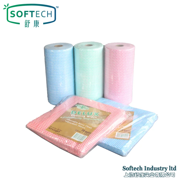 Factory Supply PET Viscose Nonwoven Cleaning Cloth, Soft & Absorbent Household Multipurpose Cleaning Wipes