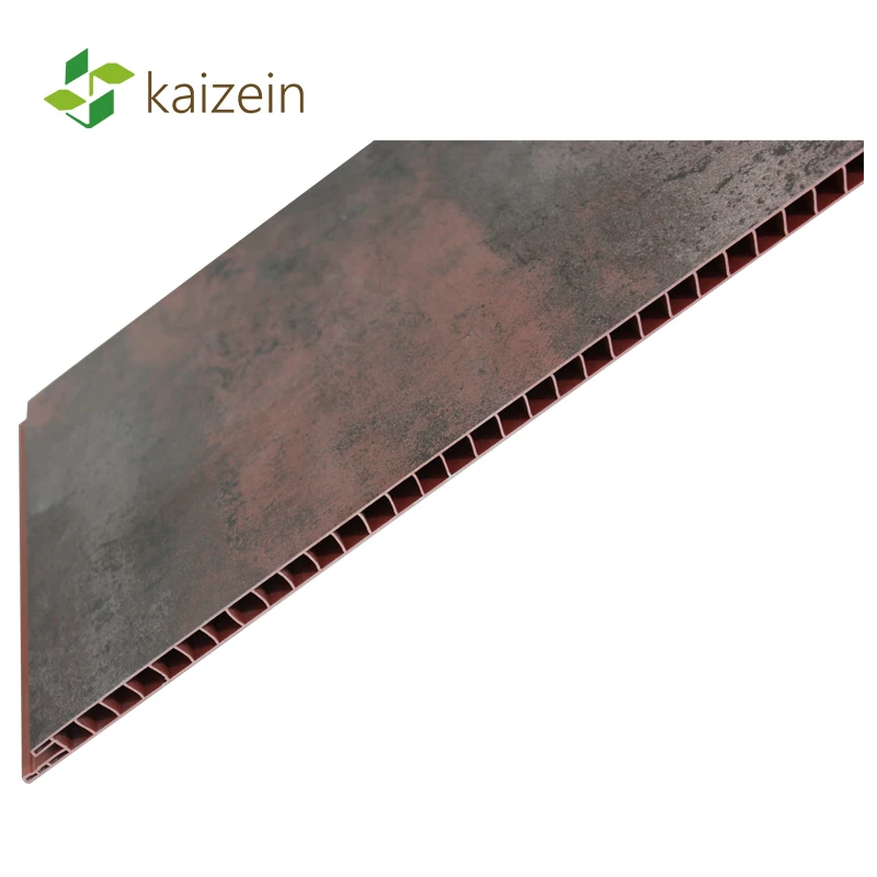 PVC UV panel bathroom ceiling retro copper metallic panels decorative