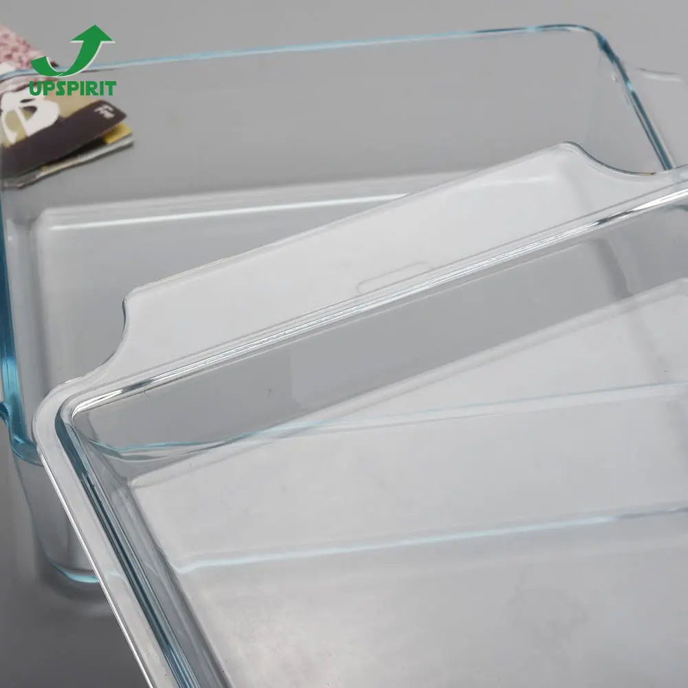 Square Temperature Oven Safe Baking Dish Glass Casserole With Glass Cover