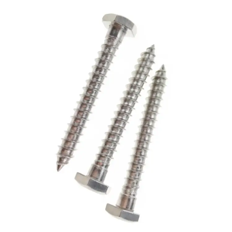 
Hex Head Wood Screws Stainless Steel Standard Fastener ASME B18.2.1 1/4 Wood Threads 