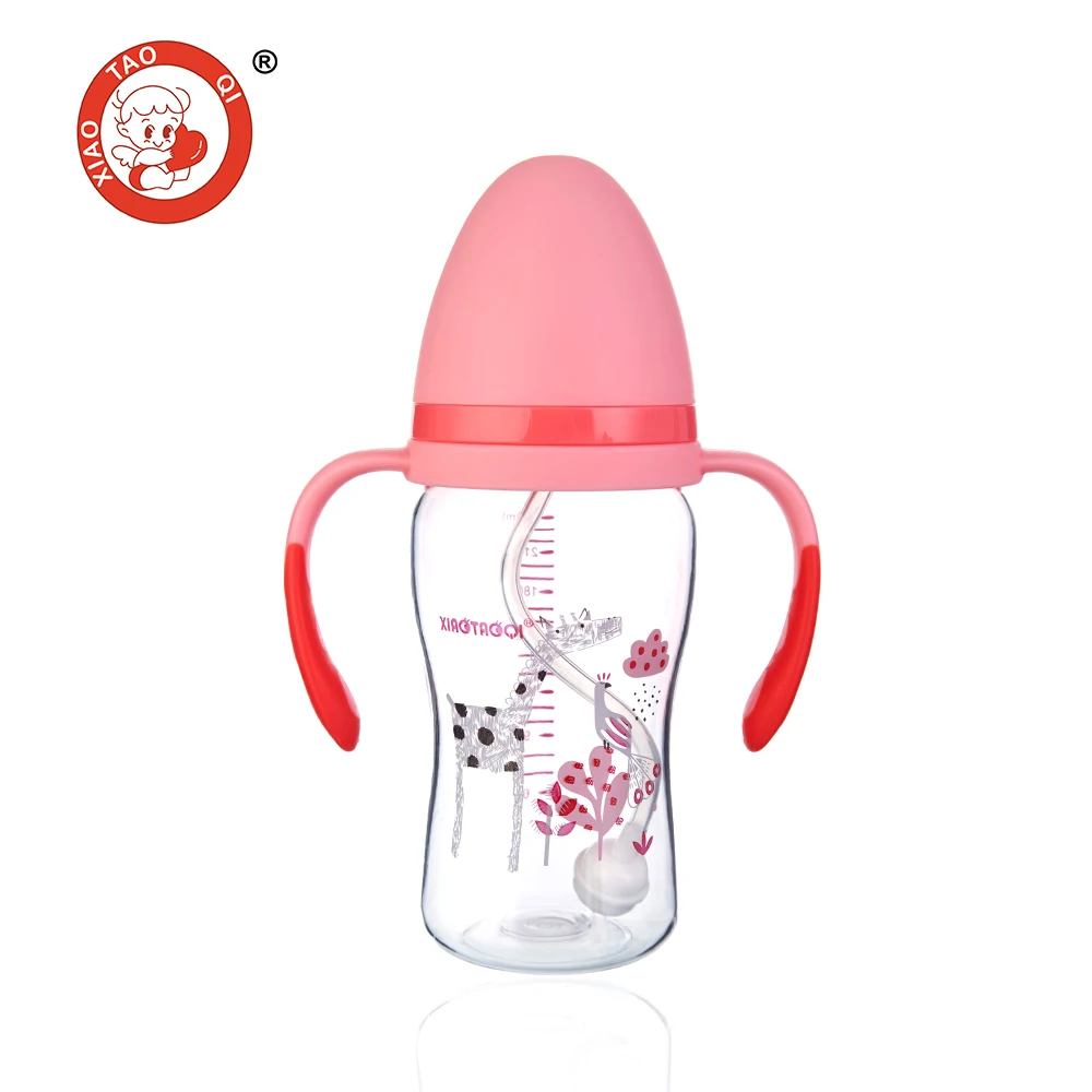 Customizable Labels Baby Tritan Bottle with Handle Standard Silicon Milton Manual Steriliser for Baby BPA Free,nitrosamine Free