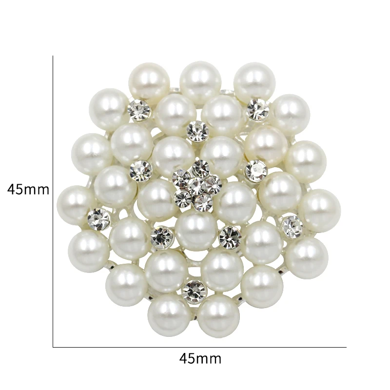 Factory Direct Wholesale Wedding Bouquets Imitation Pearl Flower Brooches in Silver or Gold Plated