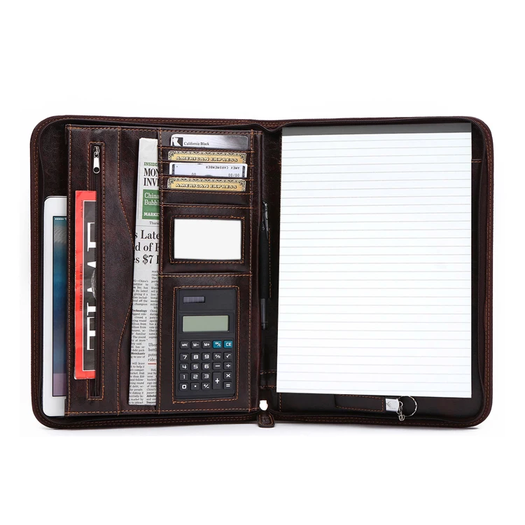Коричневый деловой Органайзер на молнии размером с буквы заказ оригинальный А4 портфель из искусственной кожи папка-Органайзер