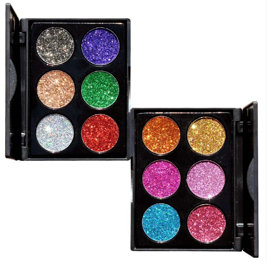 
New Fashion Cosmetics Makeup Glitter 6 colors Eyeshadow Palette Private Label 