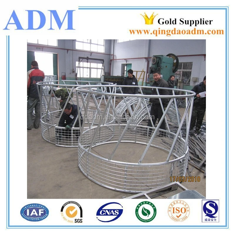 Galvanized Horse Hay Feeder Rack with Roof