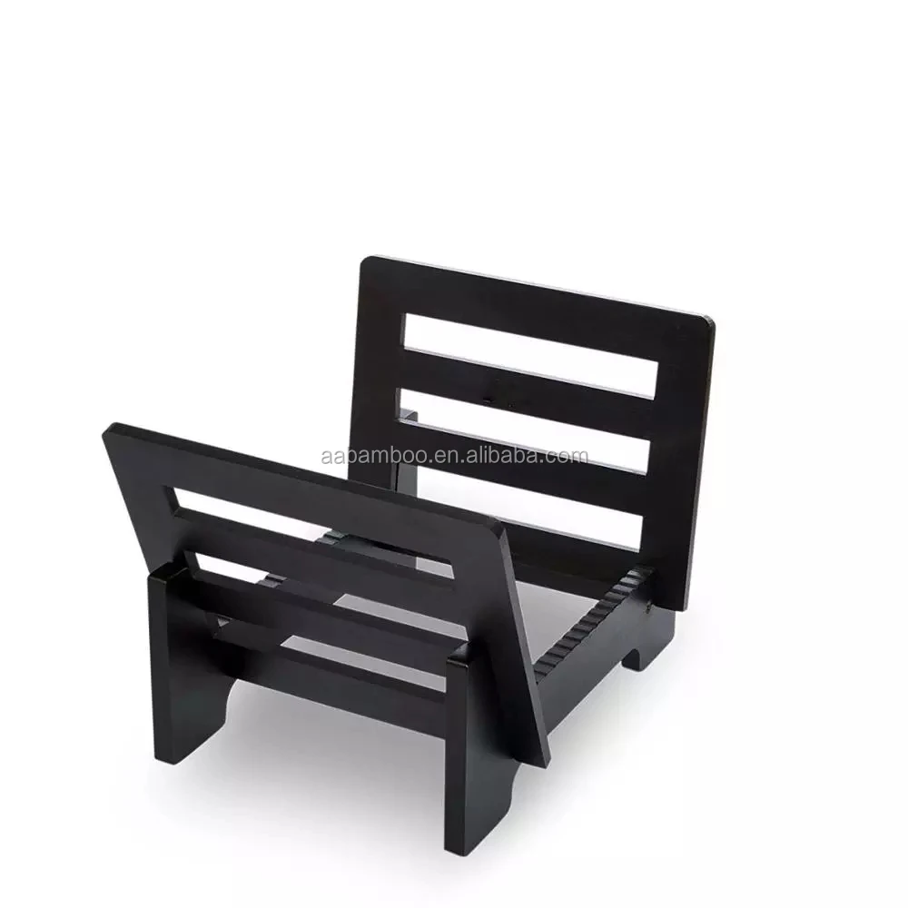 Wood lp vinyl record display stand bamboo vinyl record storage rack holder