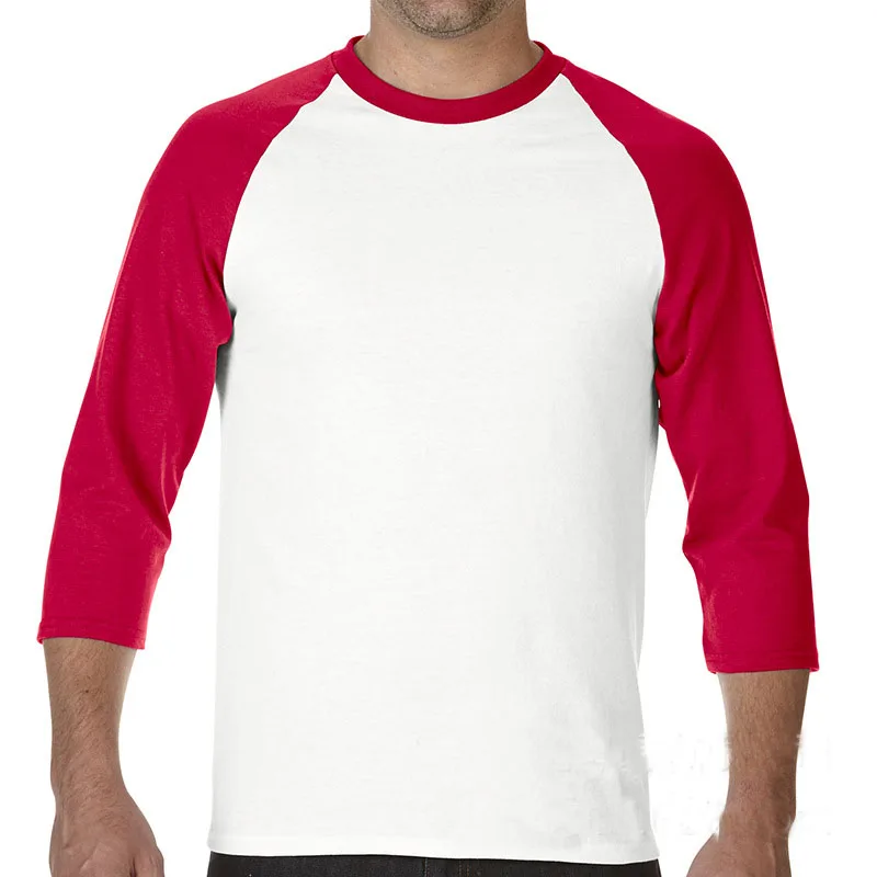Custom logo design men t-shirt blank plain wholesale raglan sleeve t shirt