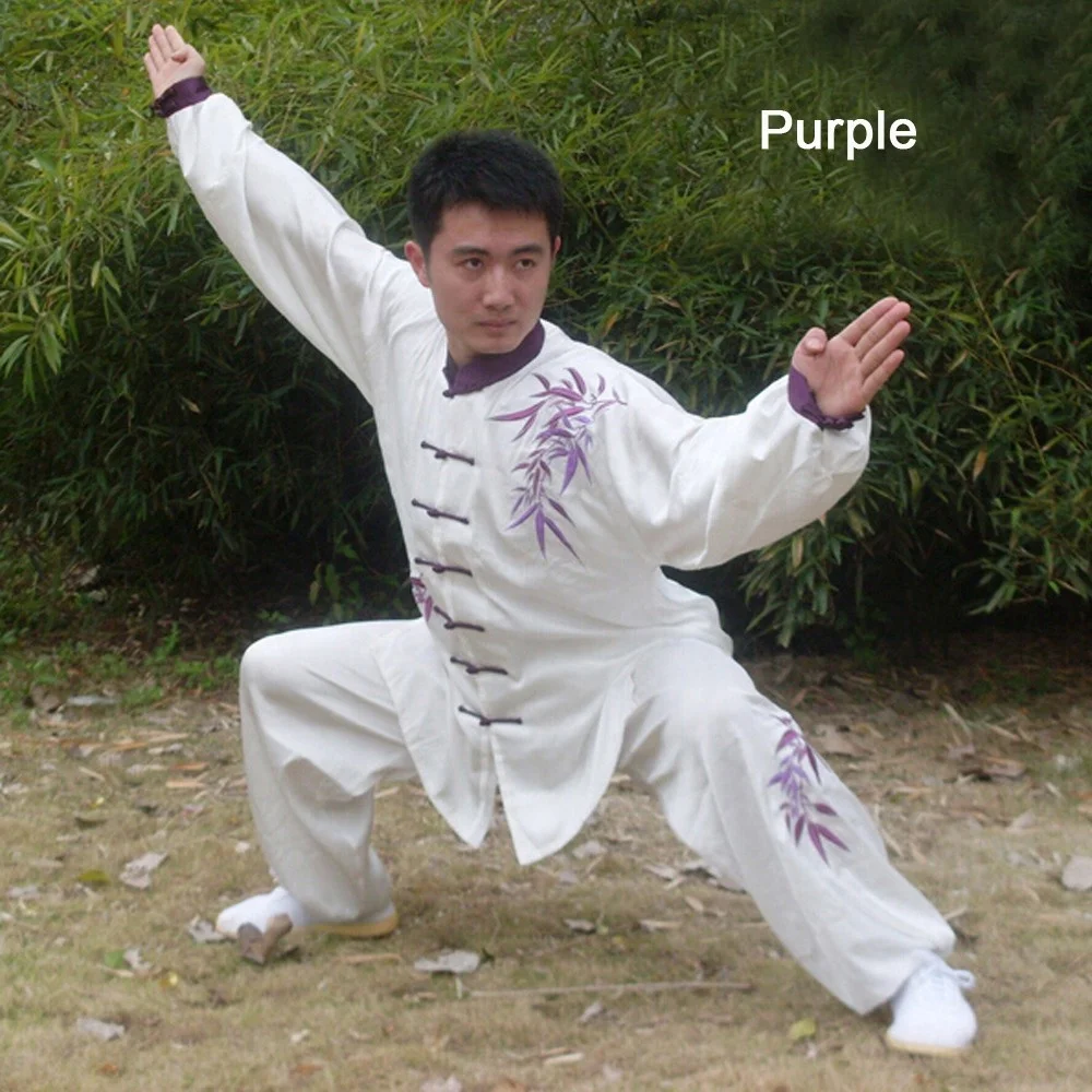 Embroidered Bamboo Tai Chi Suit Kung Fu Performance Clothing Women Morning Exercise Chinese Martial Art Uniform