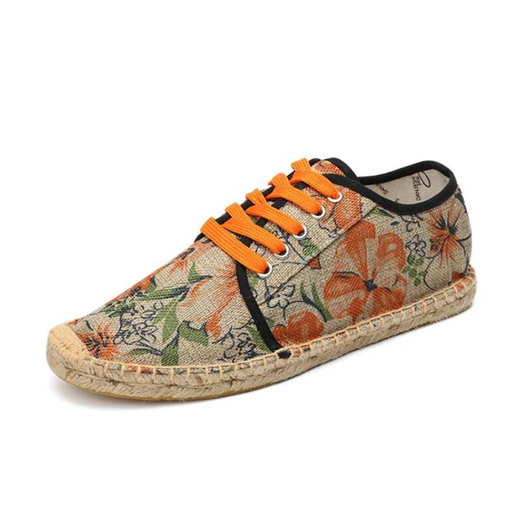 Chinese style painting linen shoes, straw fisherman shoes,fashion casual canvas shoes