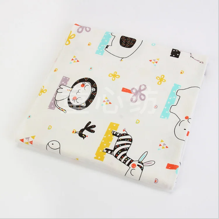 hight quality 100%cotton double face print siro yarn knit interlock breathable fabric for baby cloth Bib blanket china supplier