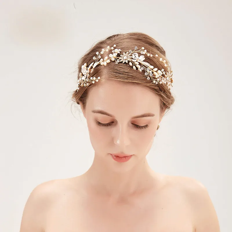 New Elegant Rhinestone pearl Bridal Tiara Wedding  Hair Accessory Jewelry