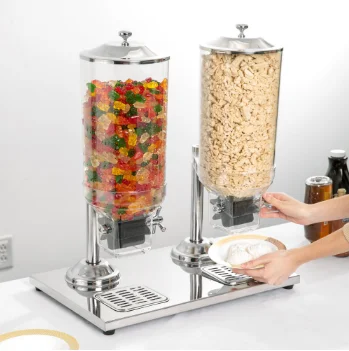 Factory price commercial stainless steel candy coffee bean sugar cereal rice dispenser for hotel kitchenware