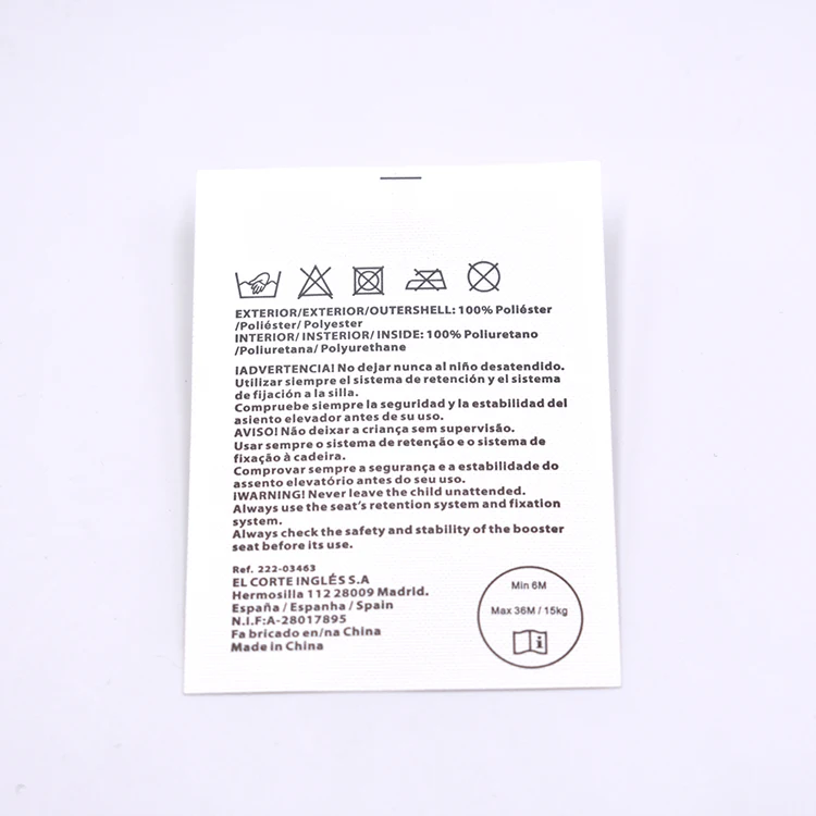 Garment Labels Custom Colorful Tyvek Paper Non-woven Wash Printed Label