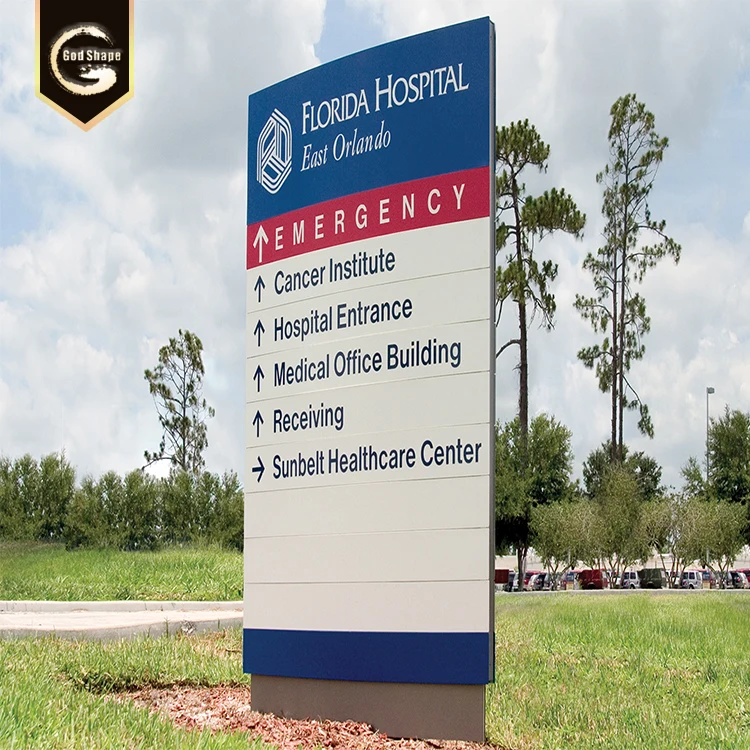 Manufacturer custom large exterior notice totem signage freestanding totem sign