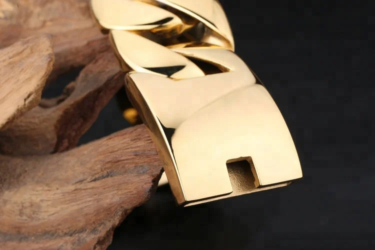 32 мм в стиле «хип-хоп» Большой Коренастый Браслет PVD 18K Позолоченные 316 из нержавеющей стали для мужчин Майами КУБИНСКИЙ звено цепи браслеты ювелирные изделия