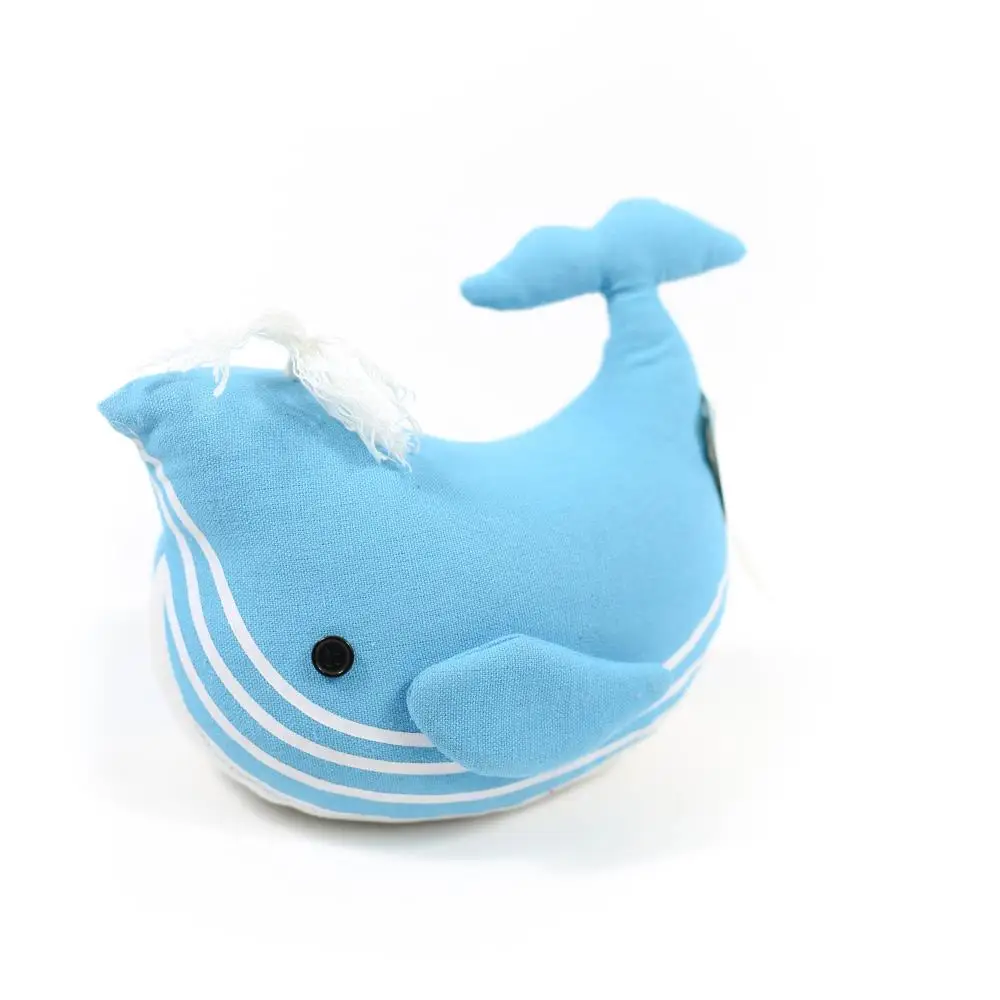 decorative fabric whale sand filled door stop