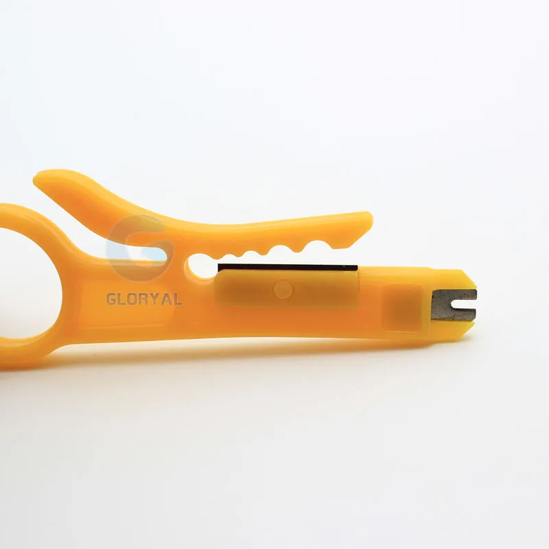 Mini ECONOMY  easy yellow UTP STP cable stripper  Disposable punch-down tool. Suitable for 5-6mm OD UTP/STP cable.