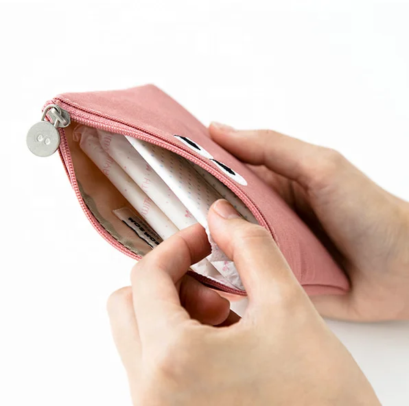 cheap embroidery tampon storage travel cosmetic pouch cute nylon cosmetic pouch