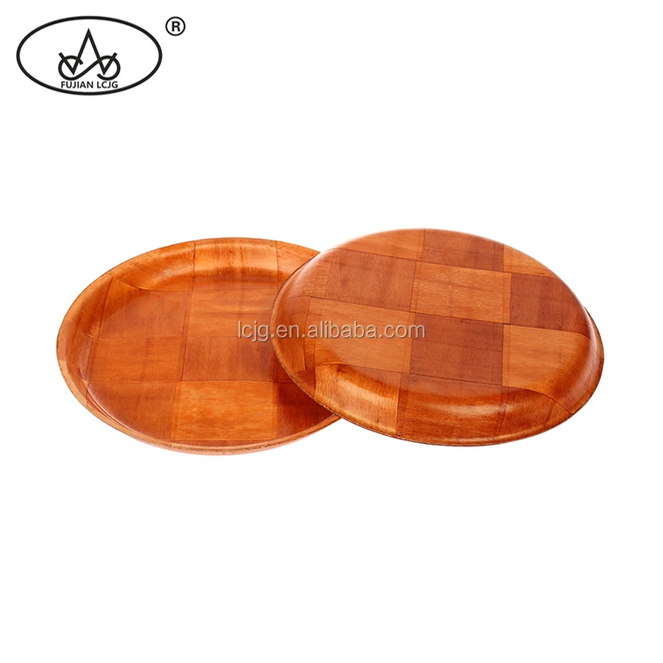 Food grade wholesale small round wooden woven plate frames