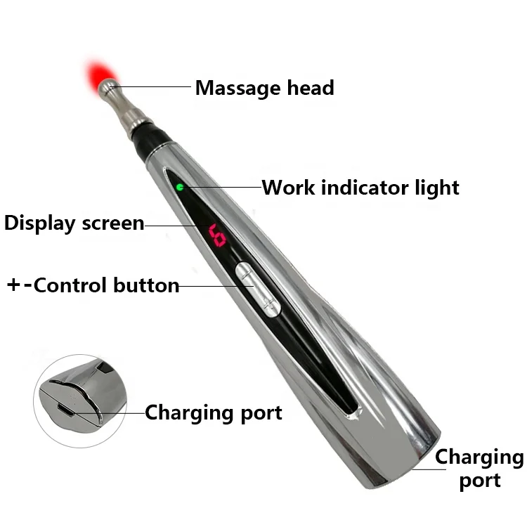 USB Rechargeable Acupuncture Meridian Point Pen Automatic Find Acupressure Therapy Massage Pen
