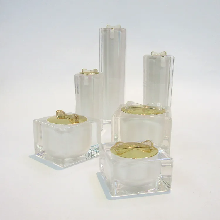 Pink gold red white luxury square acrylic jar cream jar cosmetic jars 15ml 30ml 50ml