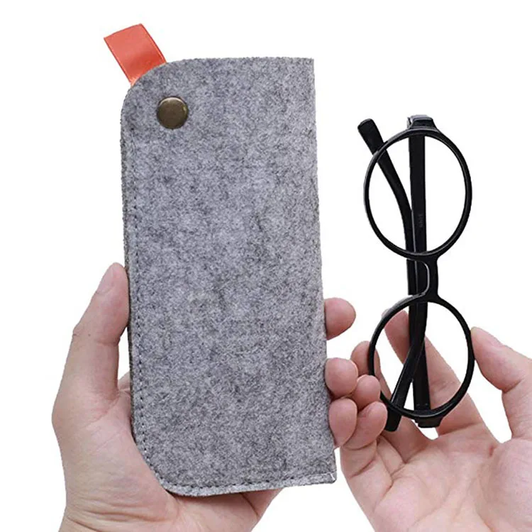 High Quality Eyeglasses Pouches Portable Felt Eyewear Optical Sunglasses Bag Customized Pouch