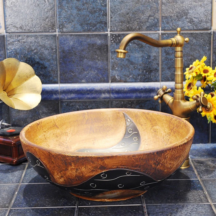 Bathroom Vanity Antique Art Ceramic Wash Basin hotel sink