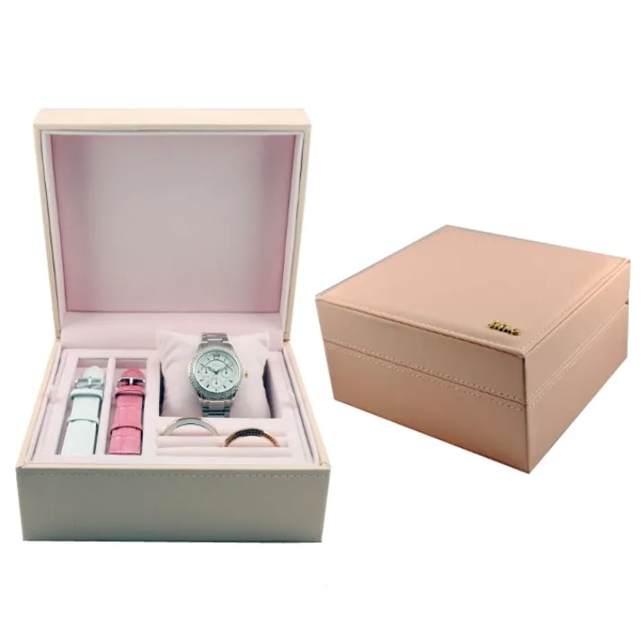 Rolx Led Luxury Gift Box Watch 6 Watches And 3 Glasses Pu Leather Custom Pillow